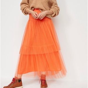 Anthropologie 1X Evelyn Tulle Skirt
